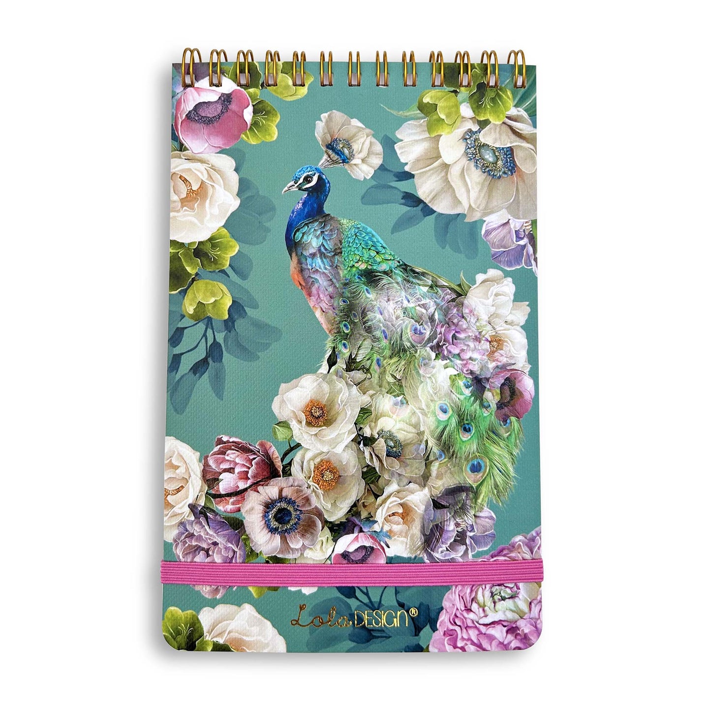 Botanical Peacock notepad