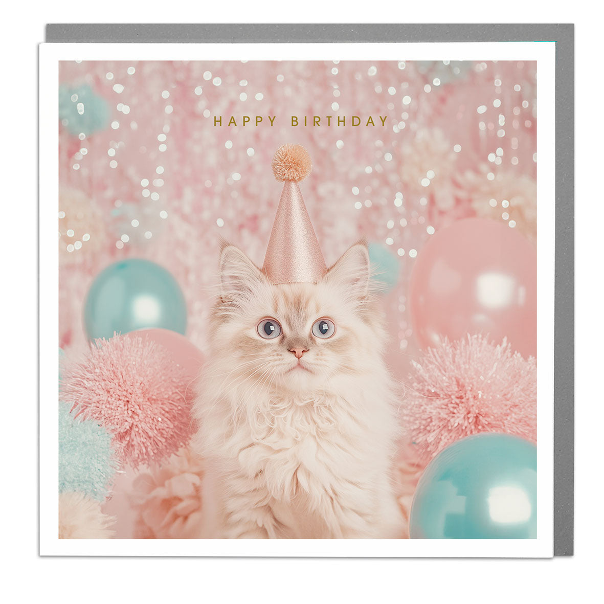 Kissa Happy Birthday kortti