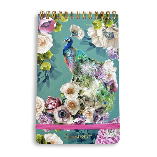 Botanical Peacock notepad
