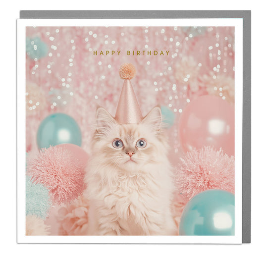 Kissa Happy Birthday kortti