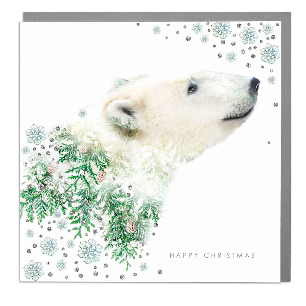 Unelmoiva jääkarhu joulukortti