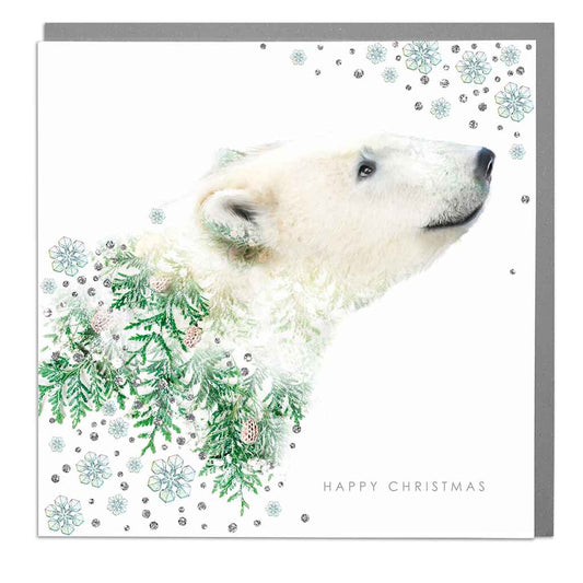 Unelmoiva jääkarhu joulukortti